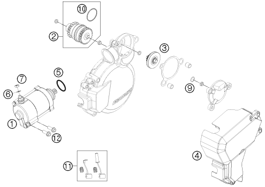 Explosionsgrafik ELEKTROSTARTER