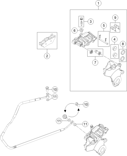 Explosionsgrafik BREMSZANGE HINTEN