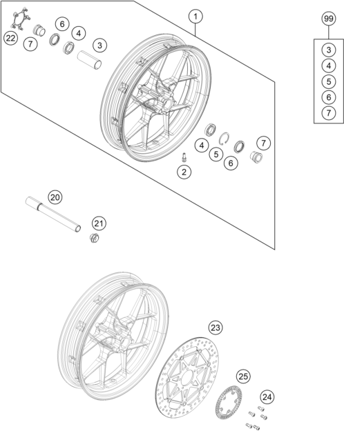 Explosionsgrafik VORDERRAD