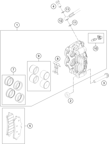 Explosionsgrafik BREMSZANGE VORNE