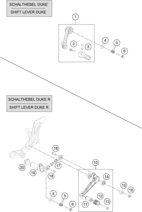 Explosionsgrafik SCHALTHEBEL