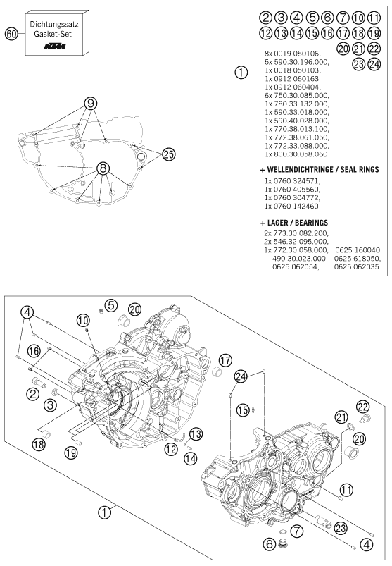 Explosionsgrafik MOTORGEHÄUSE