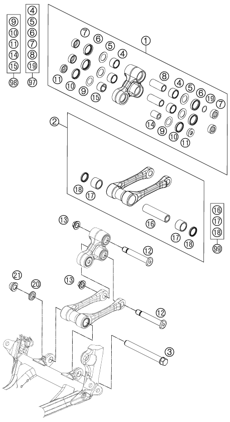 Explosionsgrafik PRO LEVER ANLENKUNG