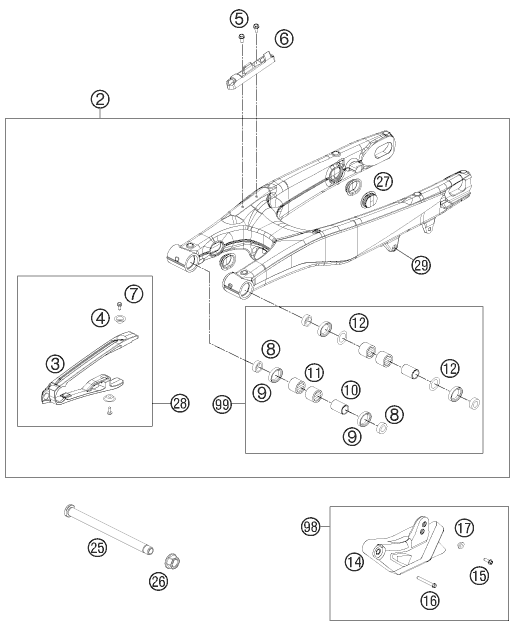 Explosionsgrafik SCHWINGARM