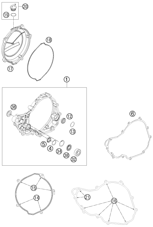 Explosionsgrafik KUPPLUNGSDECKEL