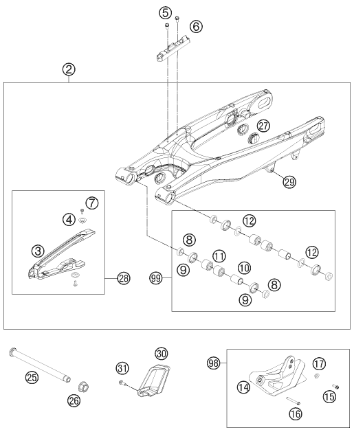 Explosionsgrafik SCHWINGARM