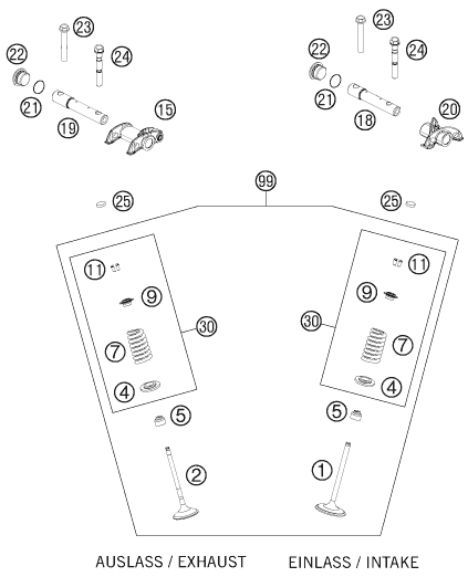 Explosionsgrafik VENTILTRIEB