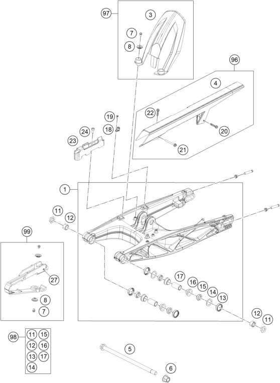 Explosionsgrafik SCHWINGARM