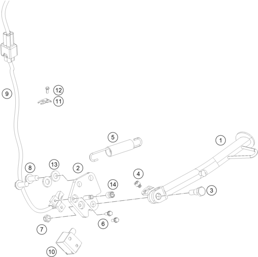 Explosionsgrafik SEITEN- / MITTELSTÄNDER