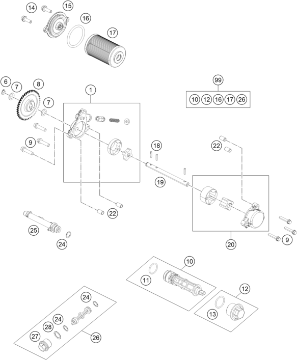 Explosionsgrafik SCHMIERSYSTEM
