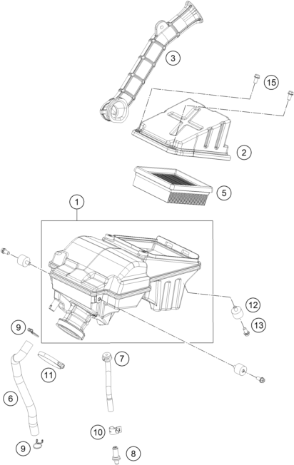Explosionsgrafik LUFTFILTER