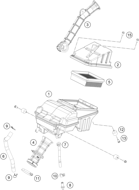 Explosionsgrafik LUFTFILTER