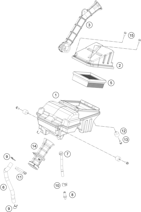Explosionsgrafik LUFTFILTER
