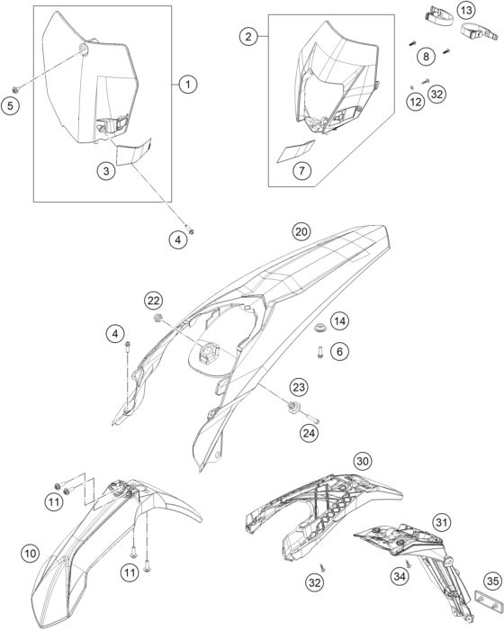 Explosionsgrafik MASKE, KOTFLÜGEL