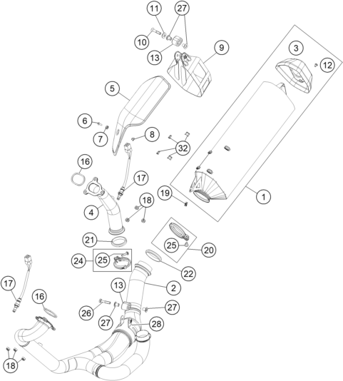 Explosionsgrafik AUSPUFFANLAGE