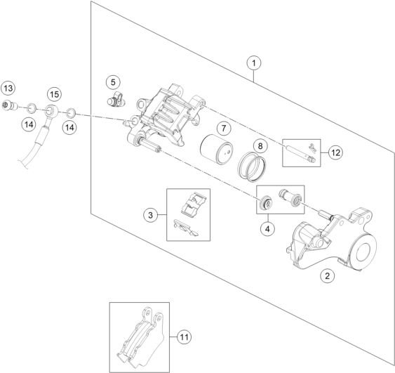 Explosionsgrafik BREMSZANGE HINTEN