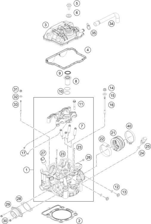Explosionsgrafik ZYLINDERKOPF