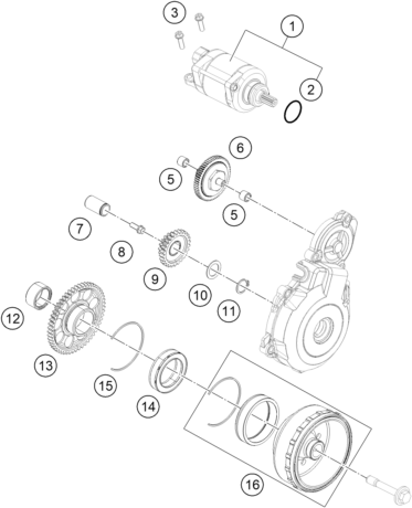 Explosionsgrafik ELEKTROSTARTER