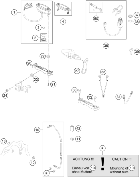 Explosionszeichnung der Baugruppe INSTRUMENTE / SCHLOSSSYSTEM, Position 31 ist markiert