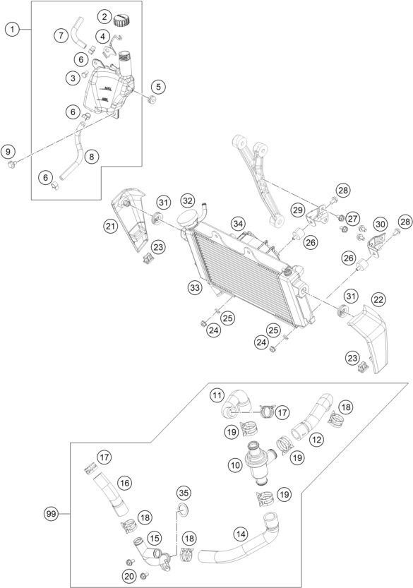 Explosionsgrafik KÜHLSYSTEM
