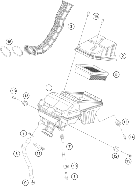 Explosionsgrafik LUFTFILTER