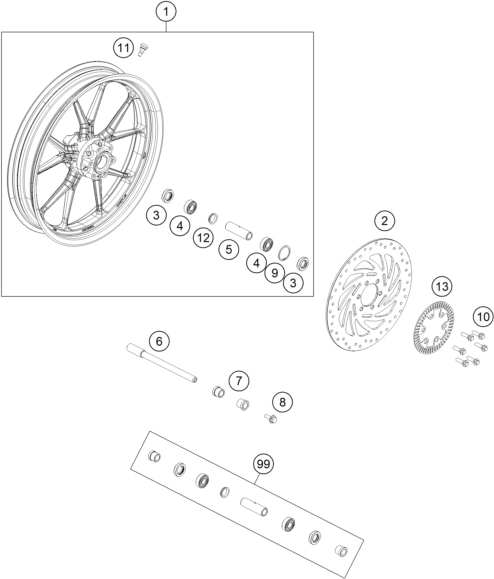 Explosionsgrafik VORDERRAD