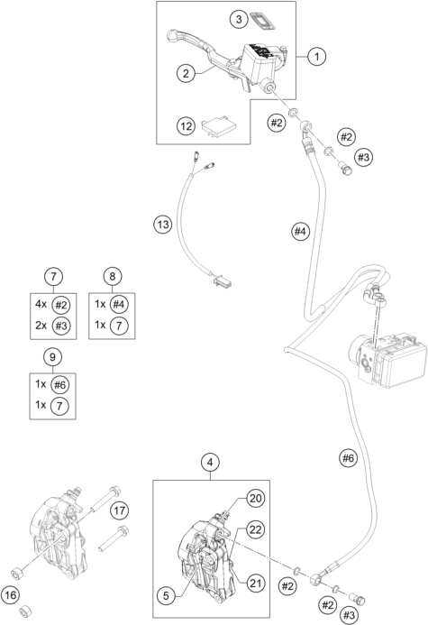 Explosionsgrafik BREMSZANGE VORNE