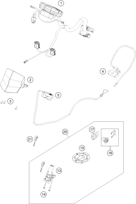 Explosionsgrafik INSTRUMENTE / SCHLOSSSYSTEM
