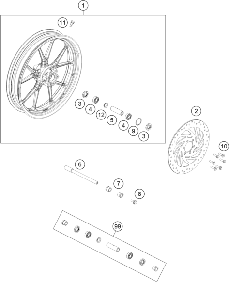 Explosionsgrafik VORDERRAD