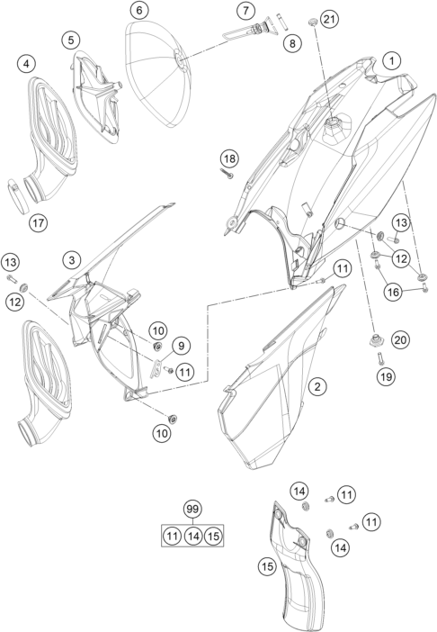 Explosionsgrafik LUFTFILTER