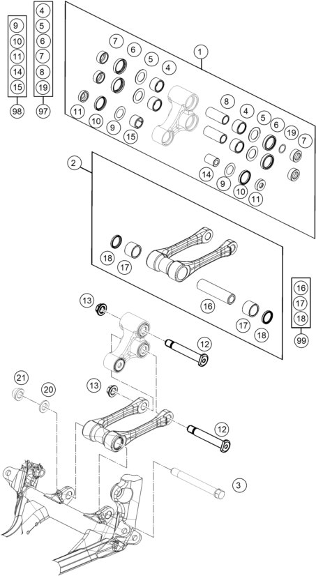 Explosionsgrafik PRO LEVER ANLENKUNG