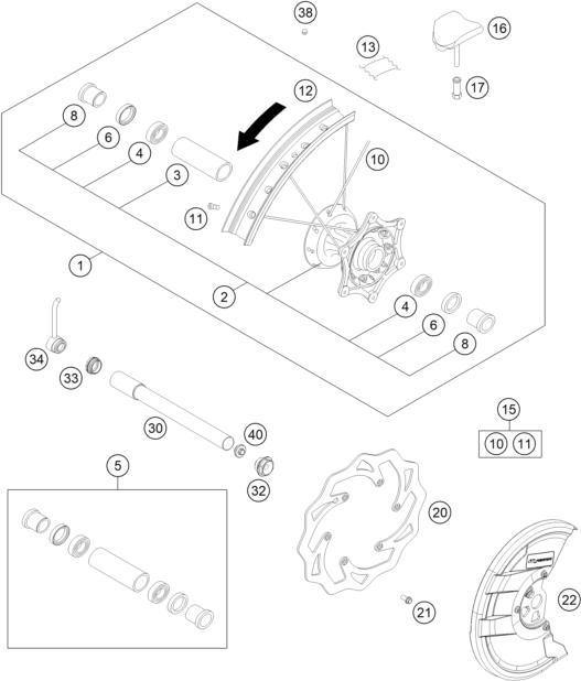 Explosionsgrafik VORDERRAD
