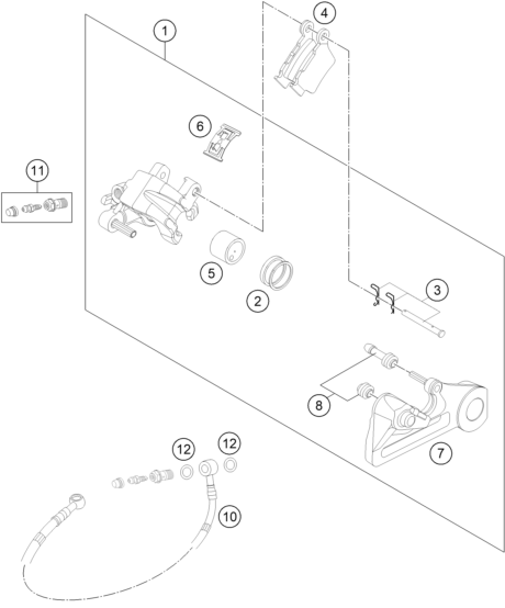 Explosionsgrafik BREMSZANGE HINTEN