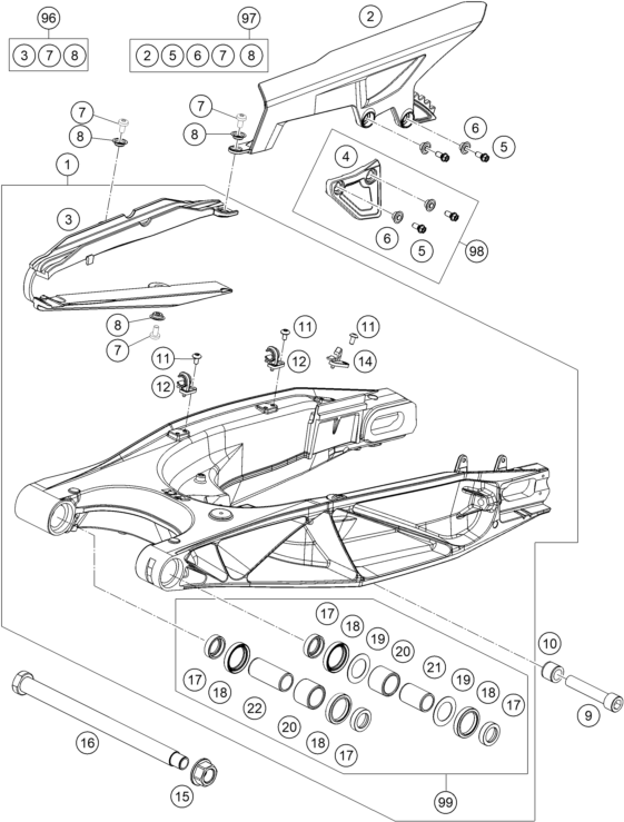 Explosionsgrafik SCHWINGARM