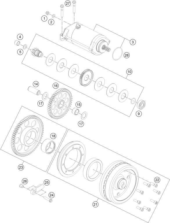 Explosionsgrafik ELEKTROSTARTER
