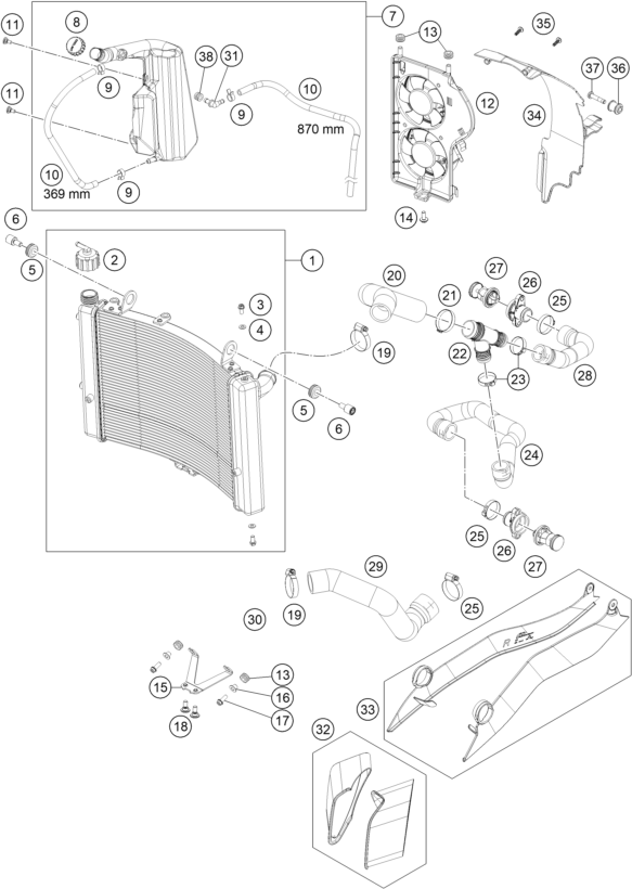 Explosionsgrafik KÜHLSYSTEM
