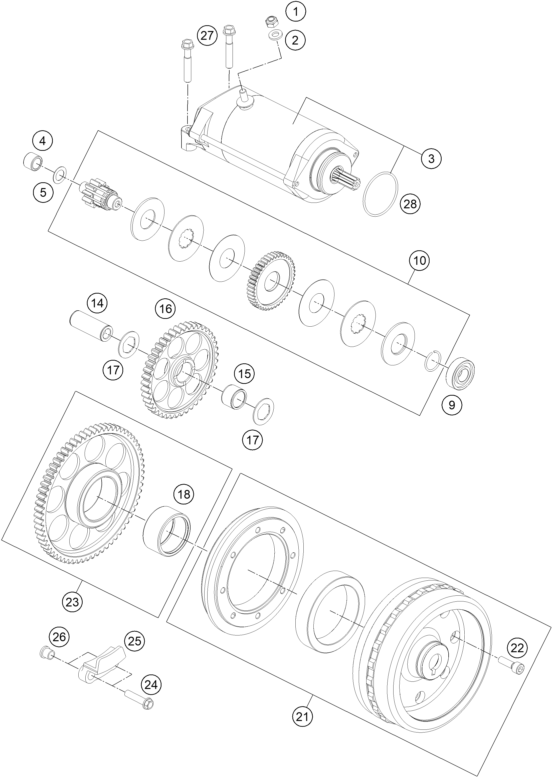 Explosionsgrafik ELEKTROSTARTER