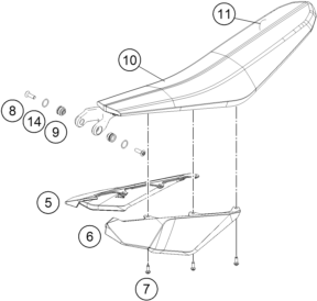 Explosionsgrafik TANK, SITZBANK