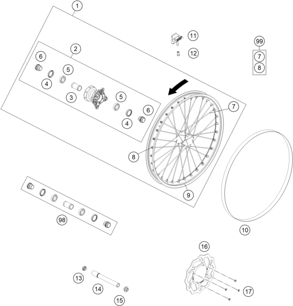 Explosionsgrafik VORDERRAD