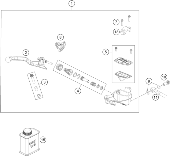Explosionsgrafik BETÄTIGUNG VORDERBREMSE