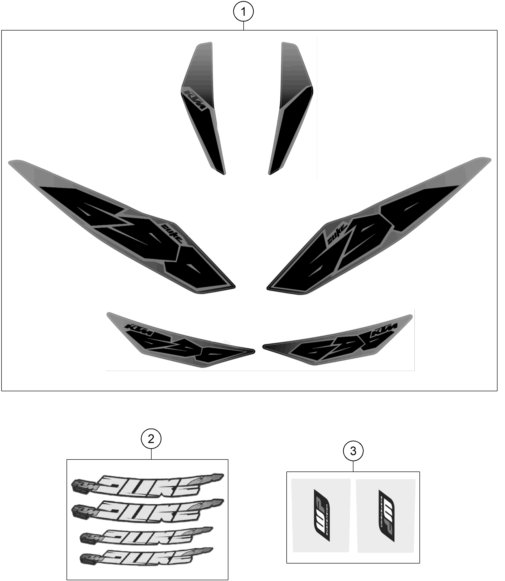 Explosionszeichnung der Baugruppe DEKOR, Position 1 ist markiert