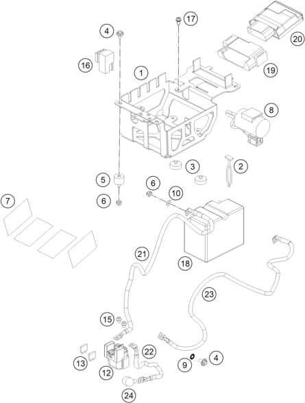 Explosionsgrafik BATTERIE