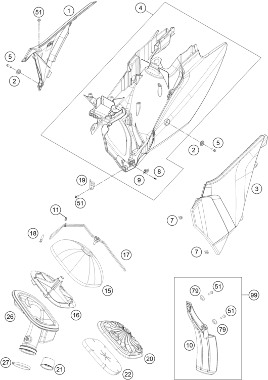 Explosionsgrafik LUFTFILTER
