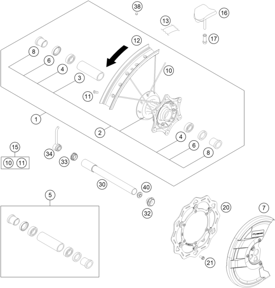 Explosionsgrafik VORDERRAD
