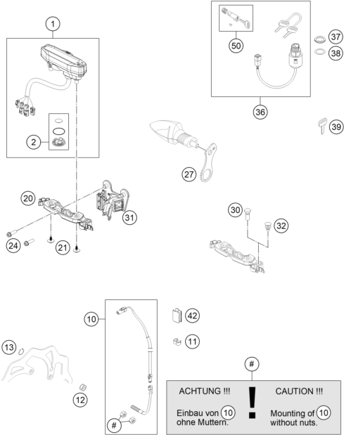 Explosionszeichnung der Baugruppe INSTRUMENTE / SCHLOSSSYSTEM, Position 31 ist markiert