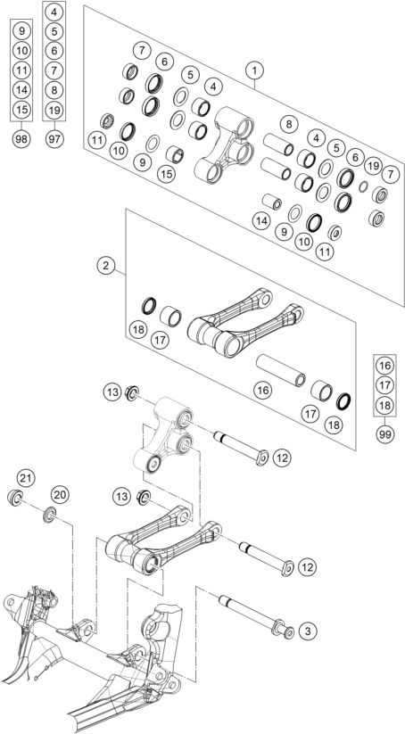 Explosionsgrafik PRO LEVER ANLENKUNG