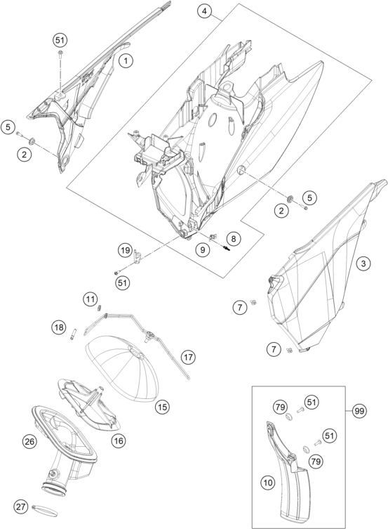 Explosionsgrafik LUFTFILTER