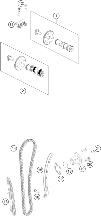 Explosionsgrafik STEUERTRIEB