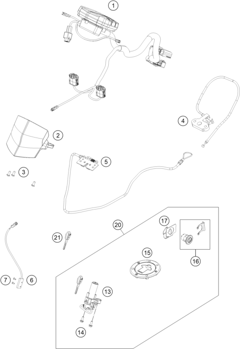 Explosionsgrafik INSTRUMENTE / SCHLOSSSYSTEM
