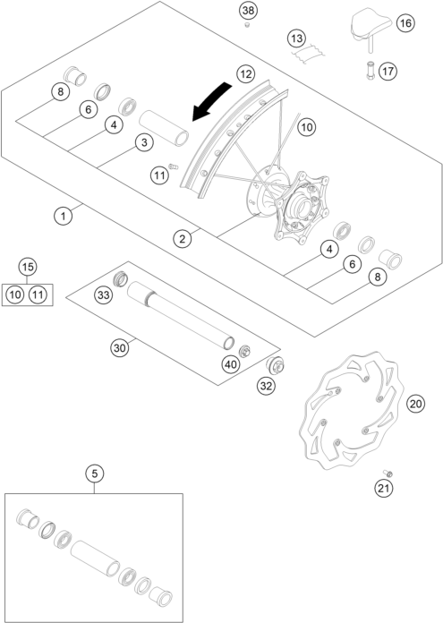 Explosionsgrafik VORDERRAD